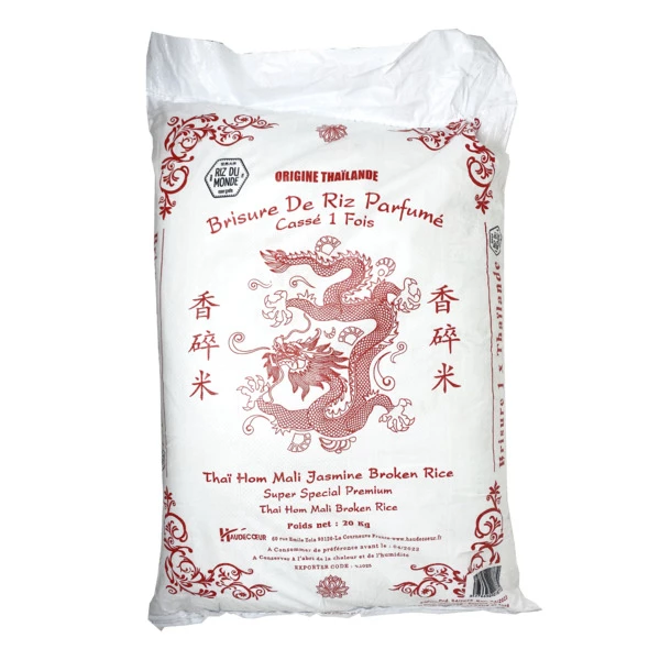 Riz thai Hom Mali Brisure Cassé 1 Fois 20kg Riz Du Monde