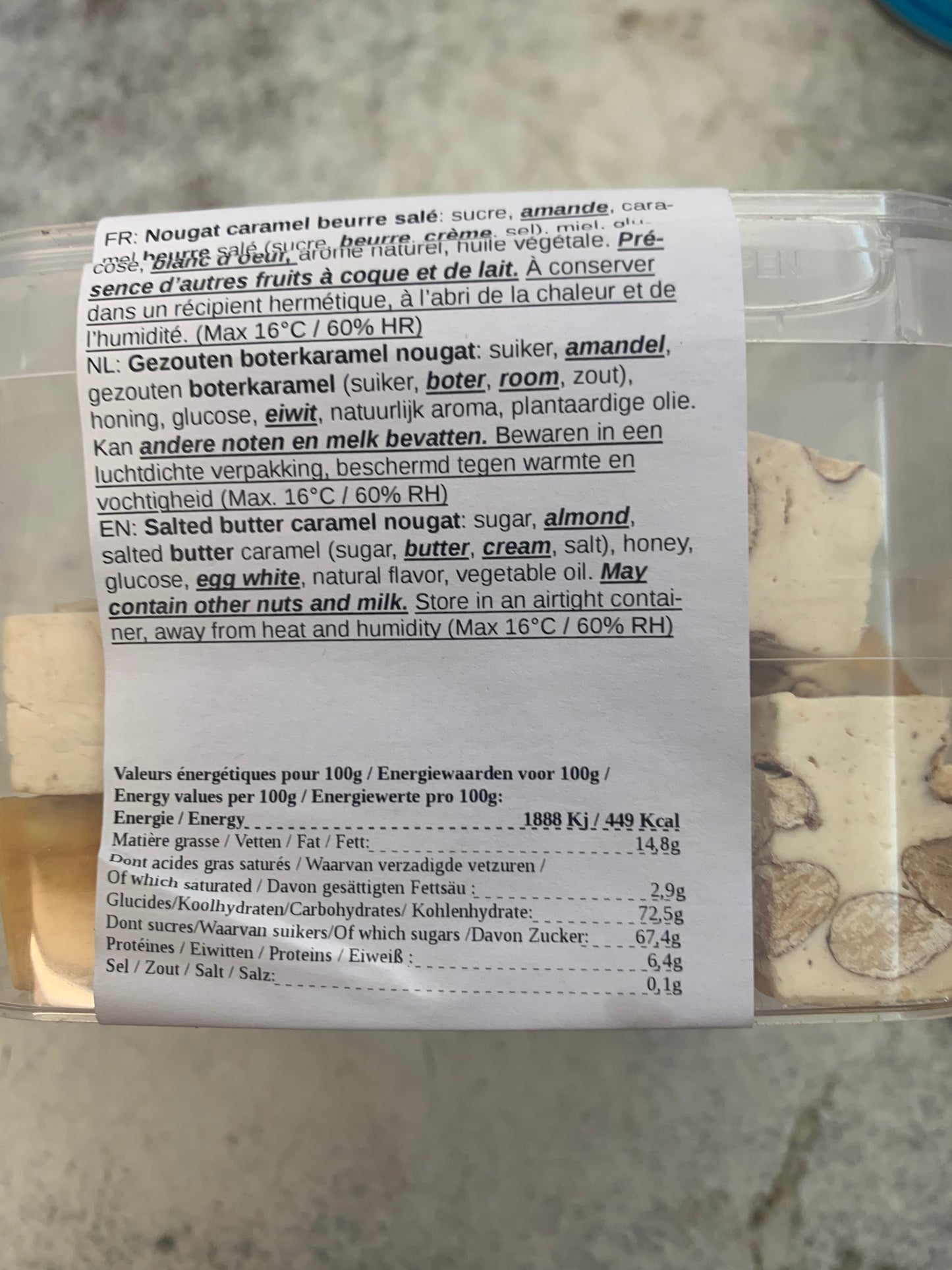 Nougat Caramel Beurre salé 300g