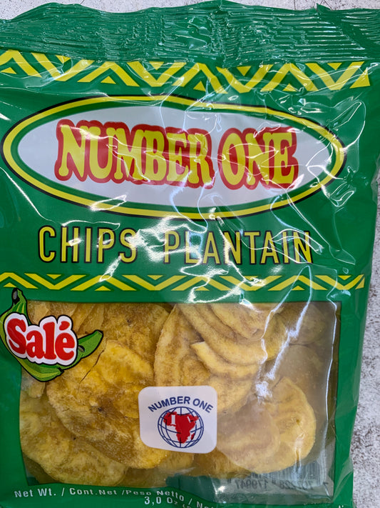 NUMBER ONE CHIPS PLANTAINS SALÉ 85G