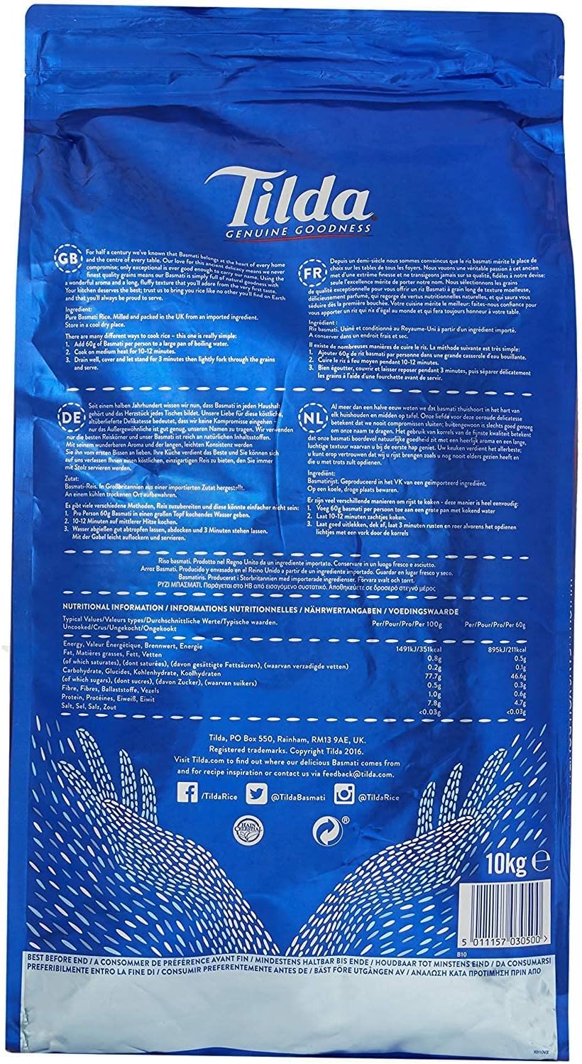TILDA RIZ BASMATI SANS GLUTEN 10KG