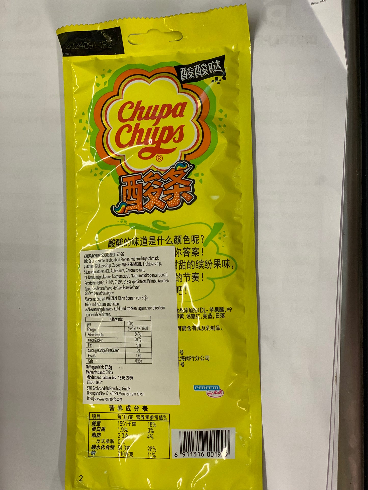 Chupachup sour belt 57,6g